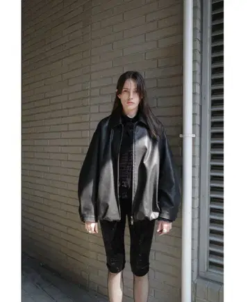 CLANE FAKE LEATHER BALLOON JACKET