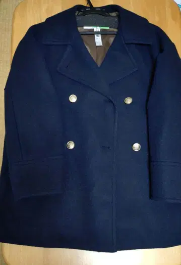 울 혼방 미들 기장 피 코트 사이즈 38