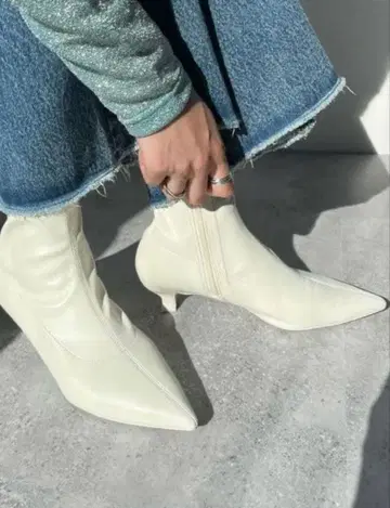 LOWRYS FARM 포인티드 힐 부츠 사이드 지퍼 M 새상품급