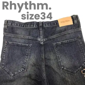 미사용품 Rhythm. 다크 블루 스트레이트 데님 사이즈 34 y2k