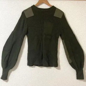 [ FURFUR ] 밀리터리 니트 팔꿈치 패치 어깨 패치 긴 소매