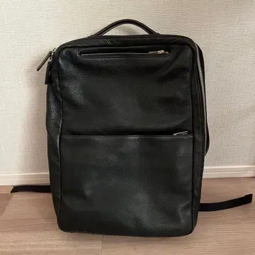 정말 편리하고 대용량 가죽 슬림 백팩! 블랙