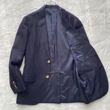 뉴요커 네이비 골드 버튼 테일러드 자켓 네이비