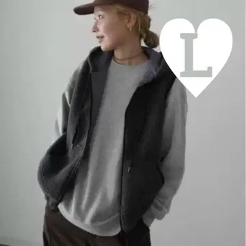 시마무라 hideka 보아 후디 베스트 L 사이즈 다크 그레이