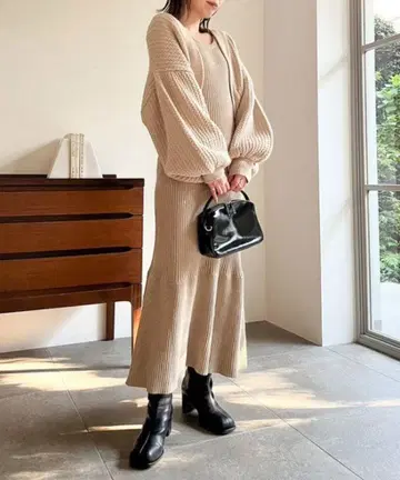 헤더 Heather 볼레로 니트 원피스 롱 원피스