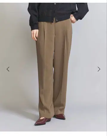 B&Y 턱 와이드 스트레이트 팬츠 미드 브라운