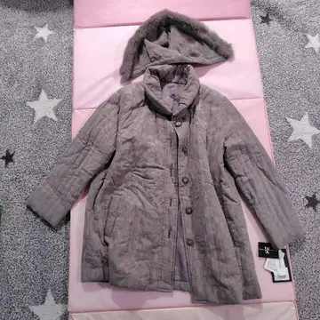 TM Ladies Fashion 후드 부착 그레이 코트