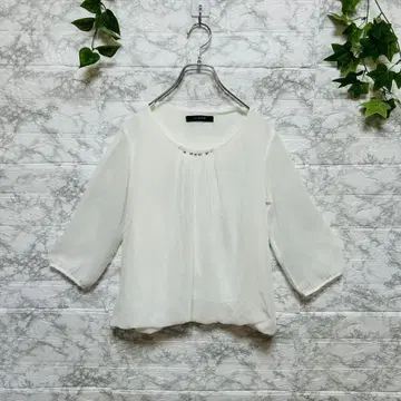 화이트 반팔 상의 티셔츠 [ L ] 비침 있음 소프트 내추럴 여름