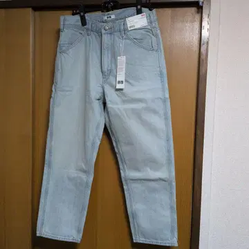 [숨겨진 포켓 부착] 블루 UNIQLO 와이드 테이퍼드 86.5cm