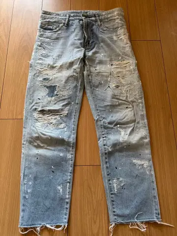 론 헤르만 데미지 가공 슬림핏 데님 팬츠