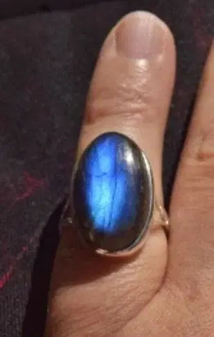 11호 래브라도 라이트 오벌 카보숑 실버 반지 329