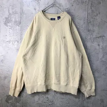 B657 구제 의류 트레이닝복 맨투맨 원 포인트 베이지 90s Y2K