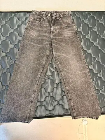 ZARA 그레이 와이드 레그 데님 팬츠