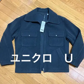 유니클로 U 울 블렌드 플리스 자켓 미사용 새상품 택 다크 그레이