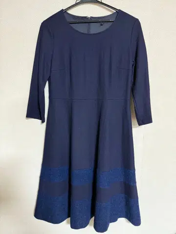 INDIVI 네이비 원피스 7부 소매