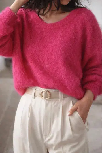 최종 가격 인하 미사용 새상품 SNIDEL 알파카 니트 마젠타