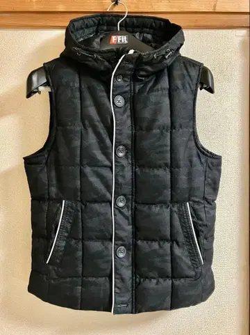 CREATE BAREFOOT 후드 부착 카모 패턴 베스트 L 사이즈