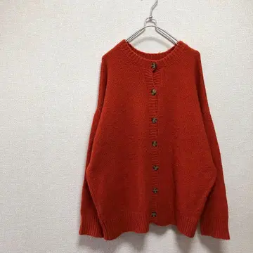 [classicalelf] 오렌지 버튼 가디건 긴팔 루즈핏 M