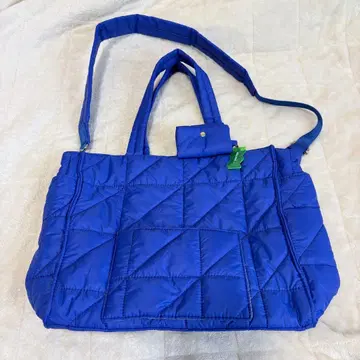[새상품급] Niko and - 2WAY 퀼트 토트백 숄더백 블루