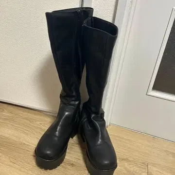 통굽 가죽 부츠