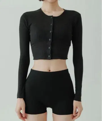 yo biotop Sheer rib short cardigan