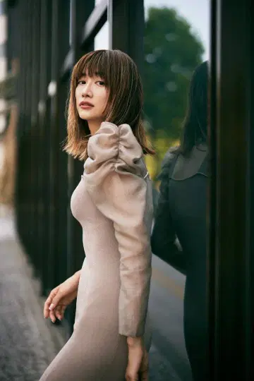 [ FRAY.ID ] 오간자 슬리브 머메이드 니트 원피스