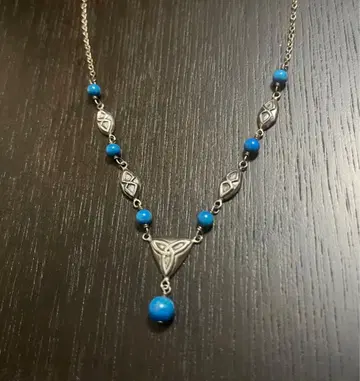 라피스 라줄리 실버 켈틱 노트 목걸이