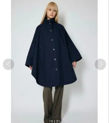 MOUSSY 네이비 여성용 아우터 트렌치코트 판초