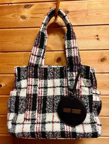 MARY QUANT 체크 무늬 토트백