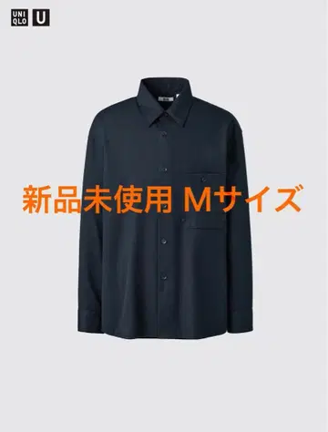 완판템 UNIQLOU 트윌 워크 오버사이즈 셔츠 네이비 M 사이즈