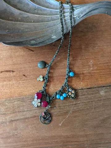 프랑스제 플라워 모티브 목걸이