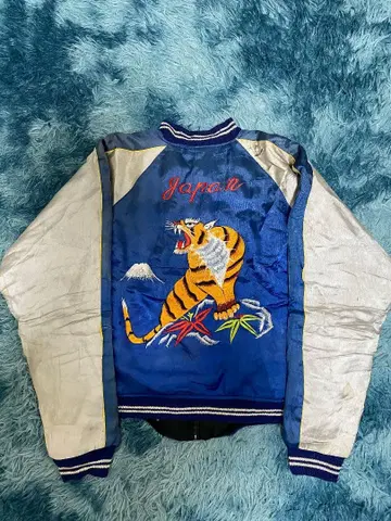 50s 스카잔 수베니어 자켓 호랑이 매 오리지널 블루칼라 충전솜