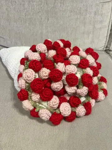 크로셰 뜨개질 꽃다발 인테리어 장식