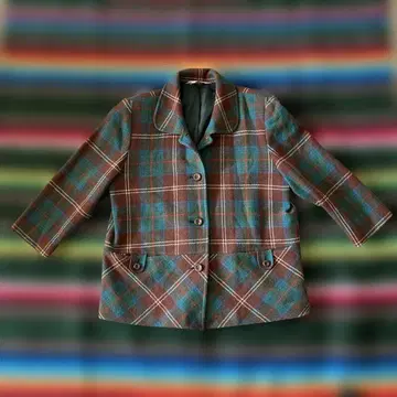 CHIKAGE 체크 무늬 자켓 7부 소매