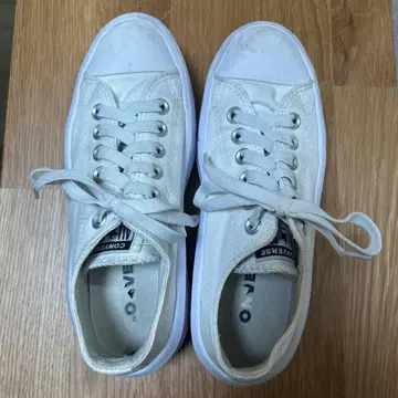 한국 한정판 통굽 CONVERSE ALL STAR 화이트 스니커즈