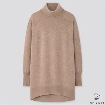 [미사용 택 포함] 유니클로 3D 캐시미어 터틀넥 튜닉 L