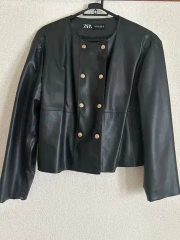 ZARA 블랙 노카라 자켓 가죽 자켓