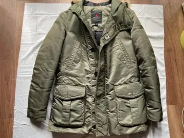 PEUTEREY 후드 부착 다운 자켓 S 사이즈 올리브