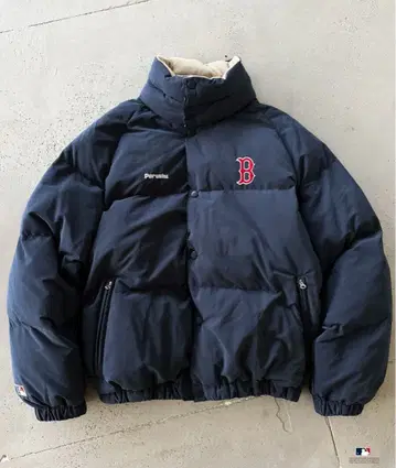 Perushu x MLB 콜라보 충전솜 스탠드넥 블루종