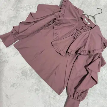 SNIDEL 프릴 블라우스 프리 사이즈 더스티 핑크 긴팔