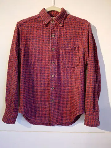 45rpm 빨강 파랑 접이 패턴 셔츠