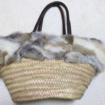 파티마 모로코 퍼 바스켓백