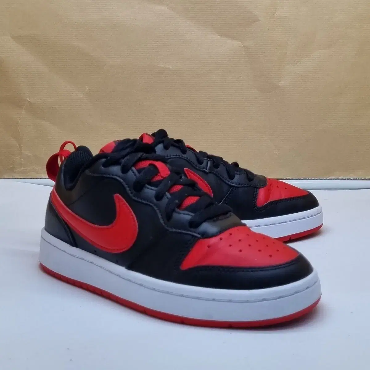 Nike Court Borough Black Red Women's Sneakers 230_