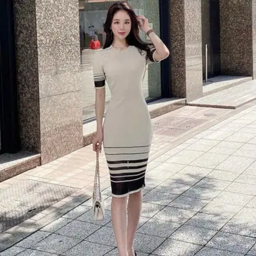 qung 겨자 라떼 원피스