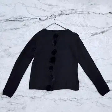 긴팔 얇은 소재 니트 폼폼 퍼 울 크리스마스 데이트