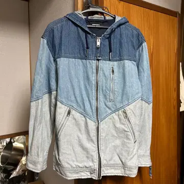 후드 부착 데님 자켓