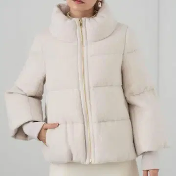 아나이 아이보리 화이트 알파카 다운 자켓 38 M 9호
