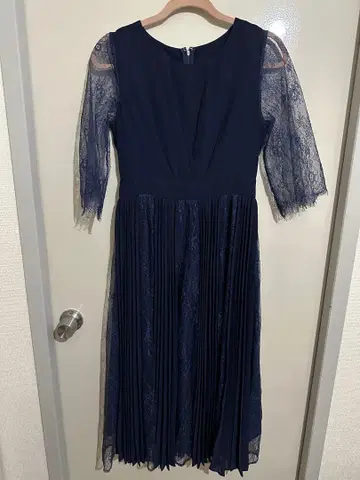 네이비 플리츠 스커트 드레스 L 사이즈