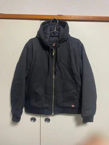 Dickies 블랙 자켓 후드 부착