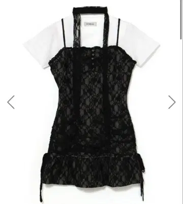 bubbles 레이스 개더 원피스